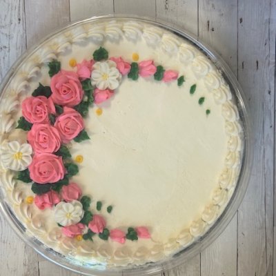 $55-Iced Floral Chocolate Chip Cookie Cake serves 15-18